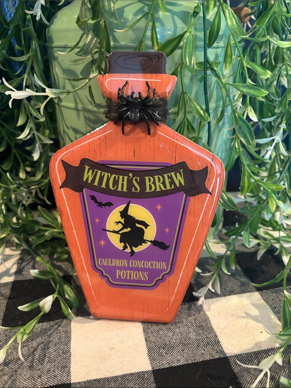 Witch's Brew Orange Potion Bottle Décor - Halloween Bath & Body Accent